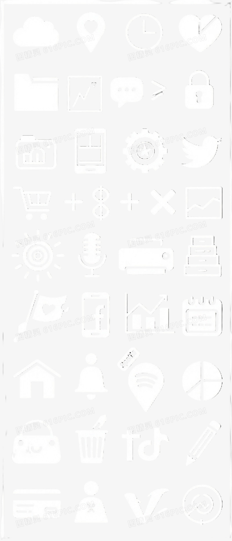 黑白线性图标集合图标元素