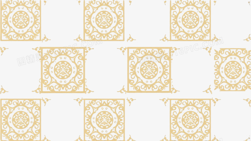 金色古典花纹装饰图案