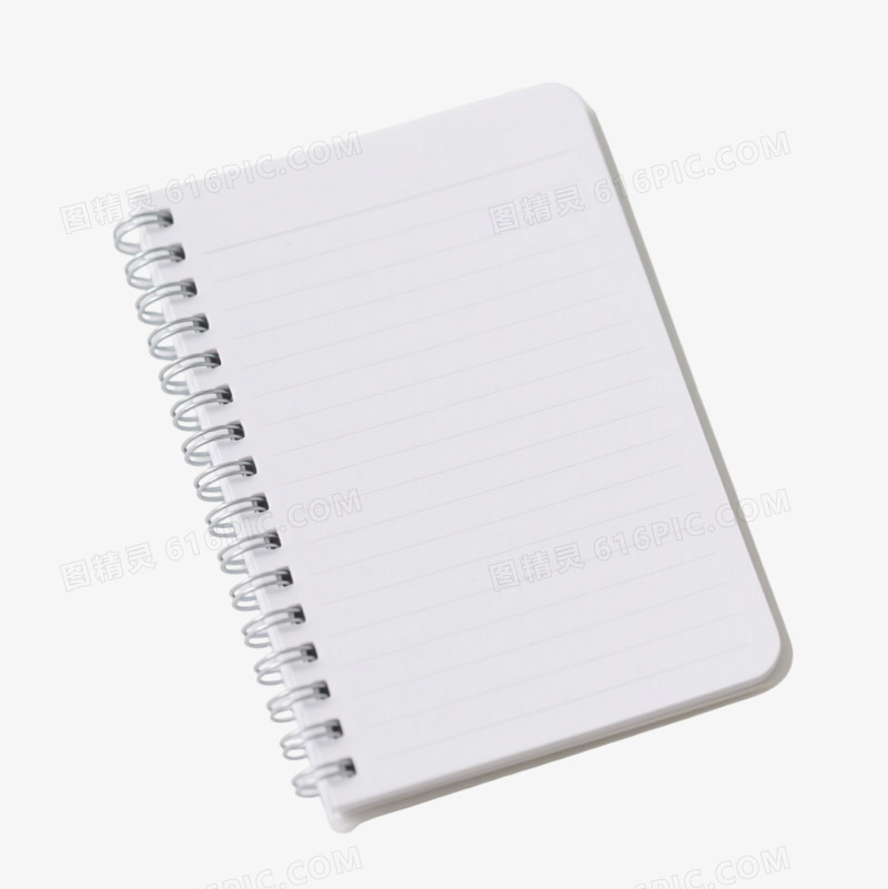 白色螺旋笔记本产品实物元素