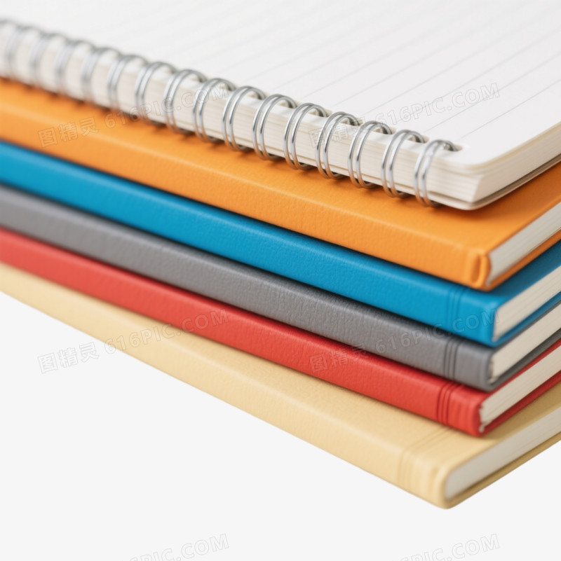 多色螺旋笔记本产品实物元素