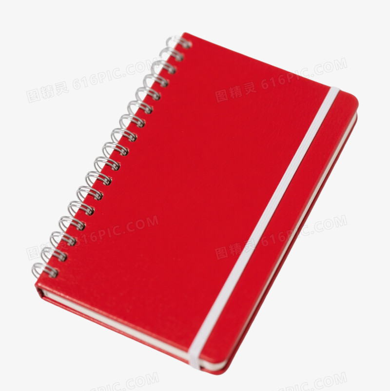 红色硬壳笔记本产品实物元素