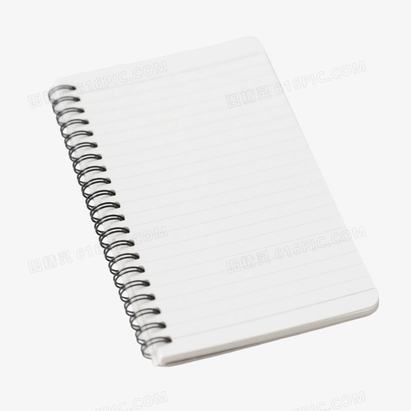 白色螺旋装订笔记本产品实物元素