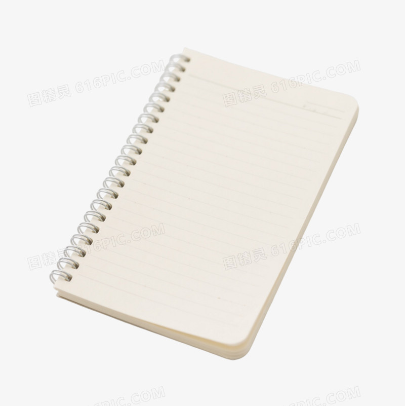 米白螺旋笔记本产品实物元素