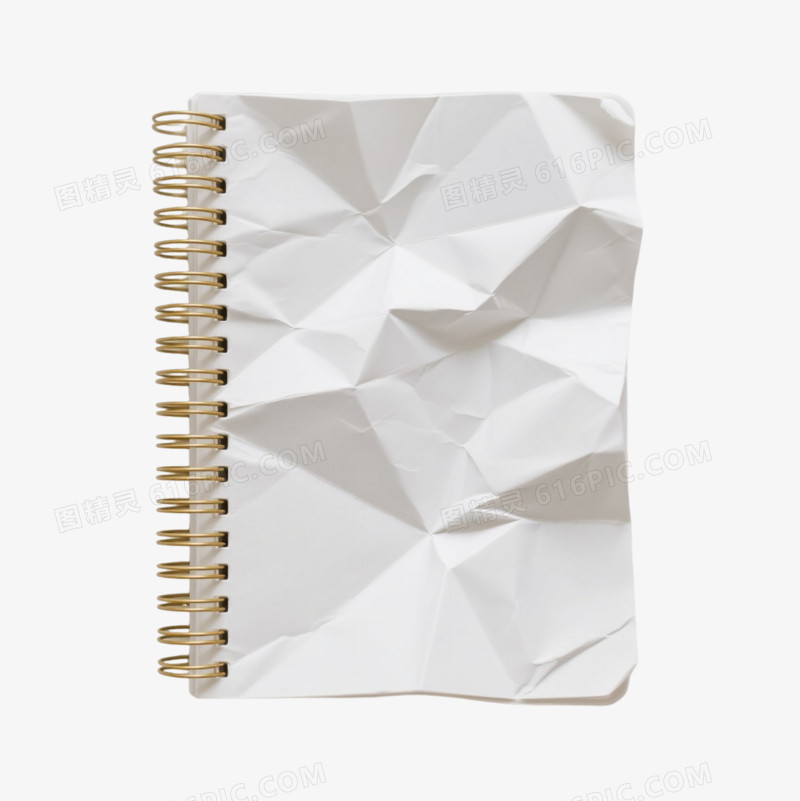 金色线圈褶皱笔记本产品实物元素