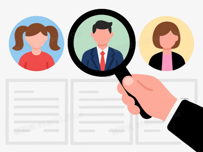 扁平风格简历筛选插画元素