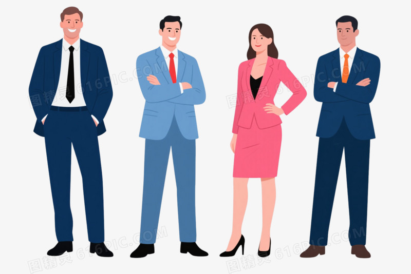扁平插画职场人士形象元素