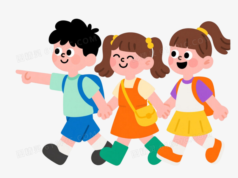 快乐小学生卡通手绘元素