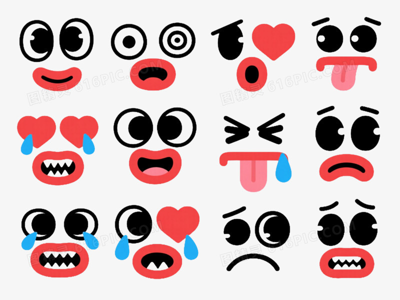 20款卡通表情脸漂浮元素
