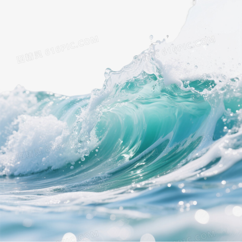 蓝白渐变海浪效果元素