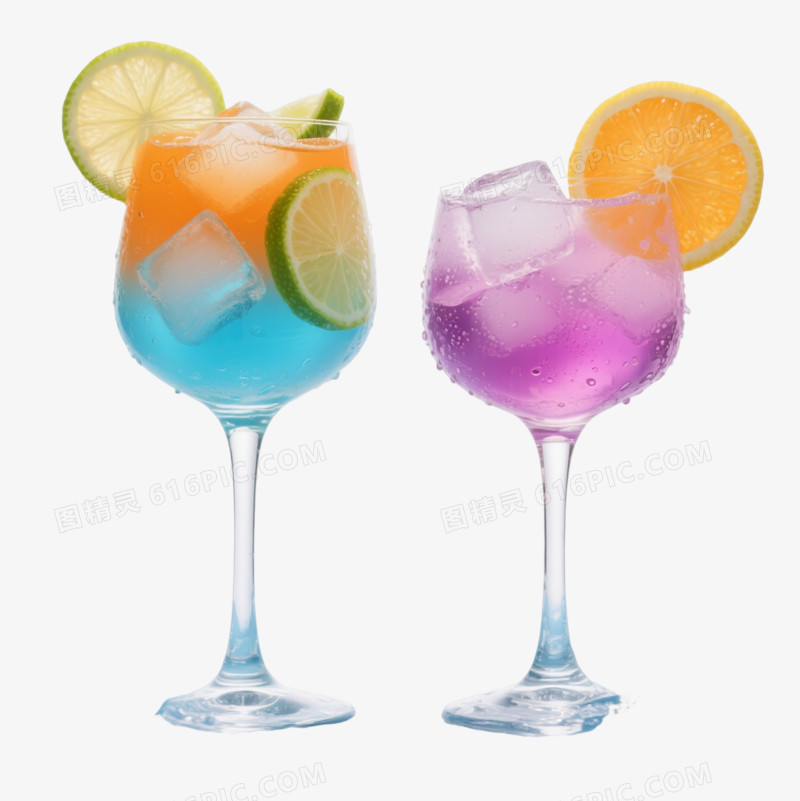 热带鸡尾酒艺术字元素