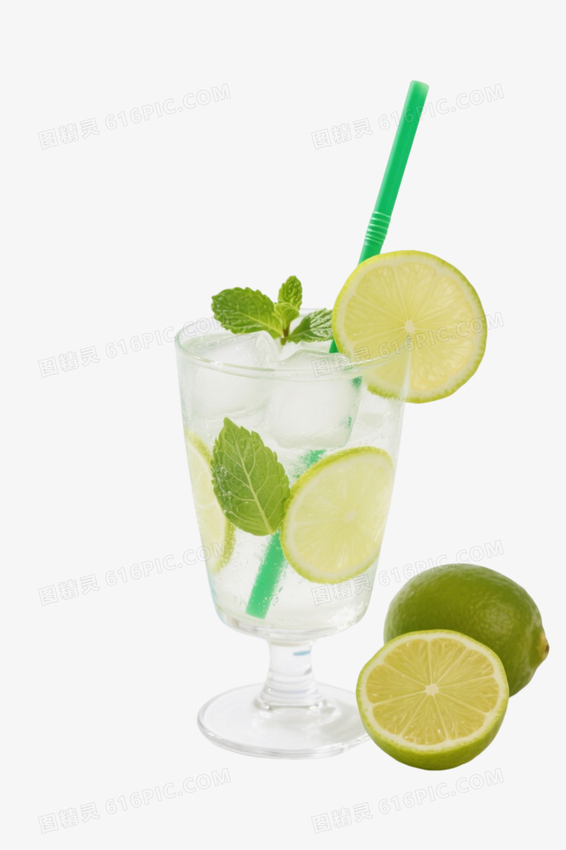 莫吉托鸡尾酒产品实物元素