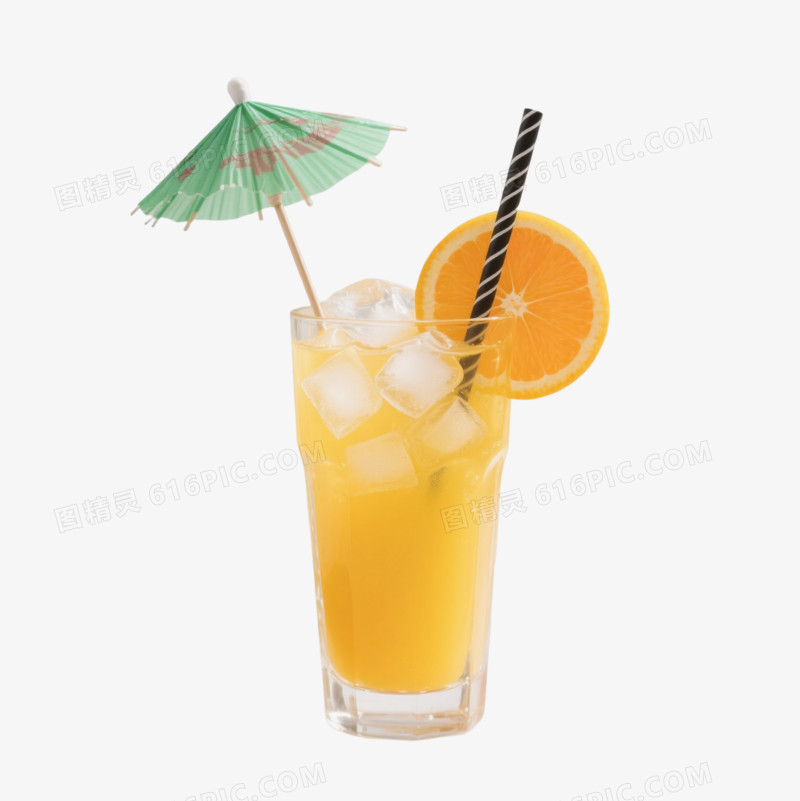 冰镇橙汁饮料产品实物元素