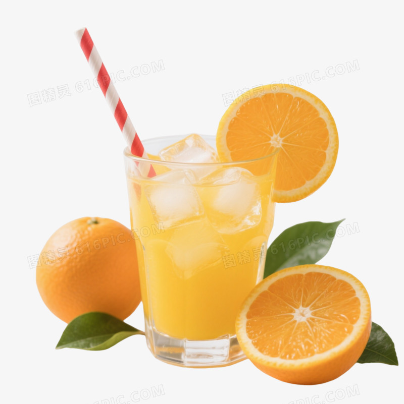 冰镇橙汁产品实物元素