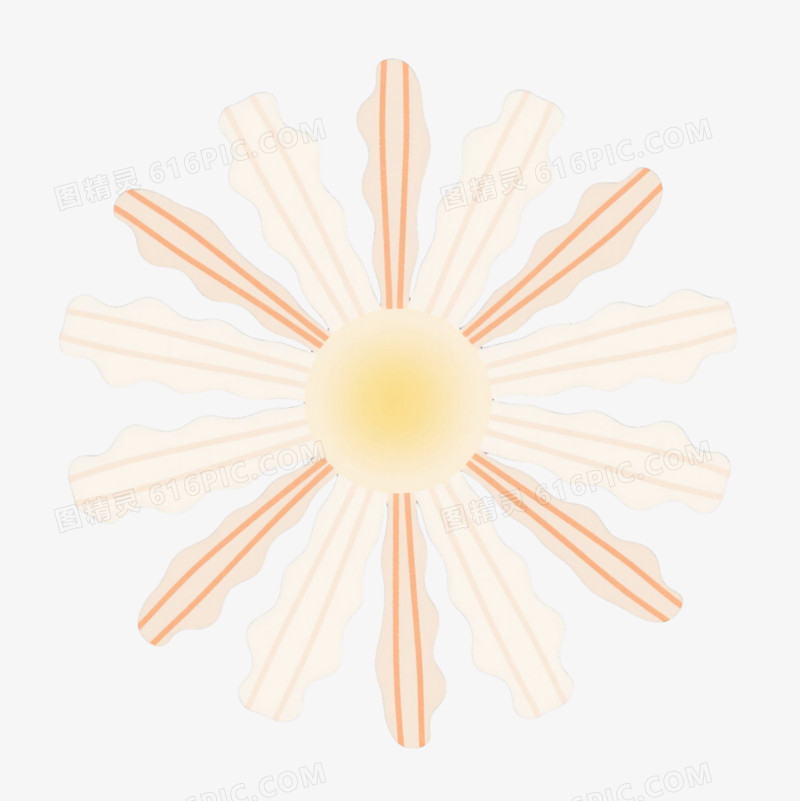 白色波浪花瓣扁平插画元素