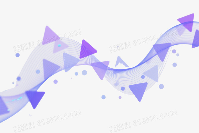 紫蓝渐变箭头流动数据流漂浮元素