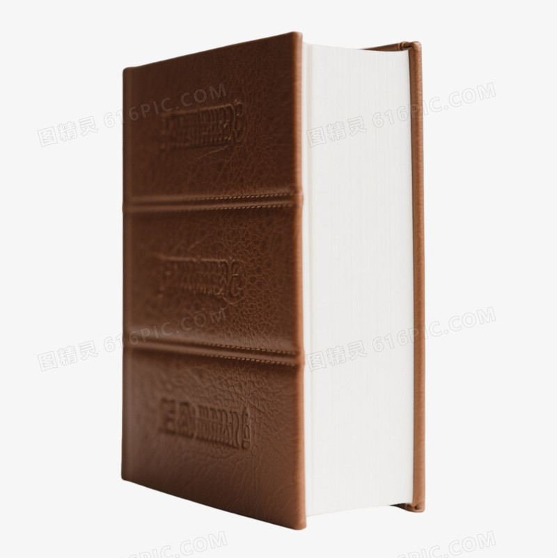 棕色皮革精装书产品实物元素