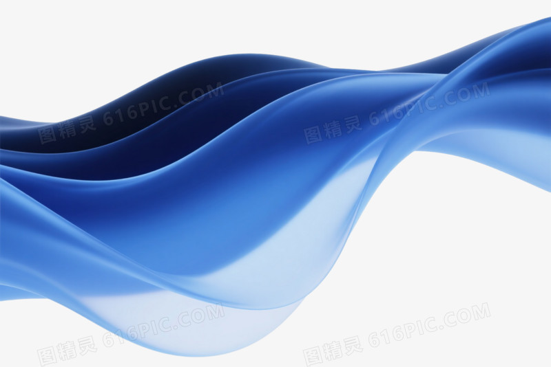 蓝渐变波浪漂浮元素