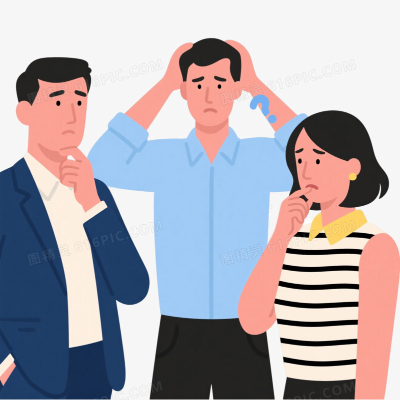 浅蓝问号漂浮元素