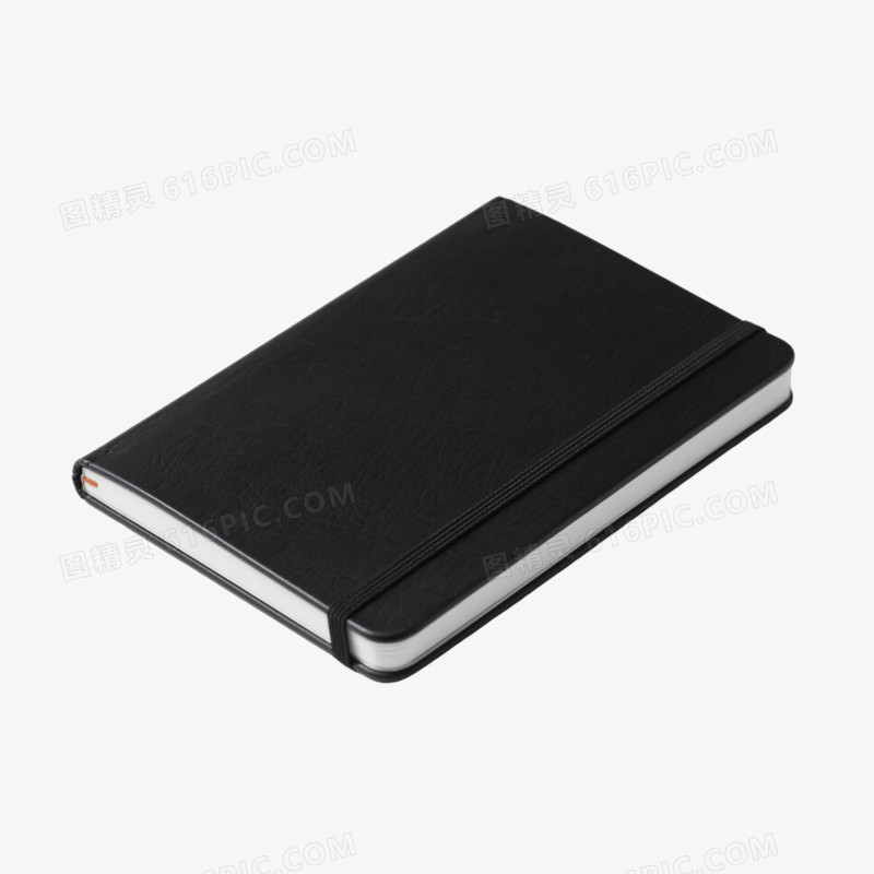 黑色硬壳笔记本产品实物元素