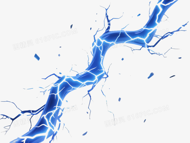 电离蓝白闪电效果元素
