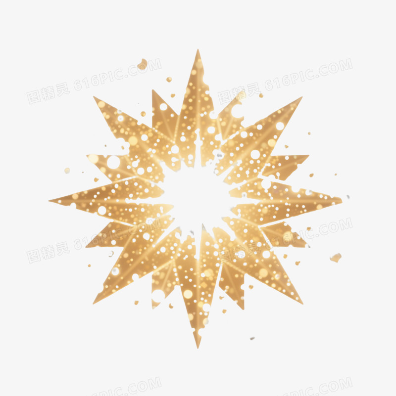金色星芒爆发效果元素