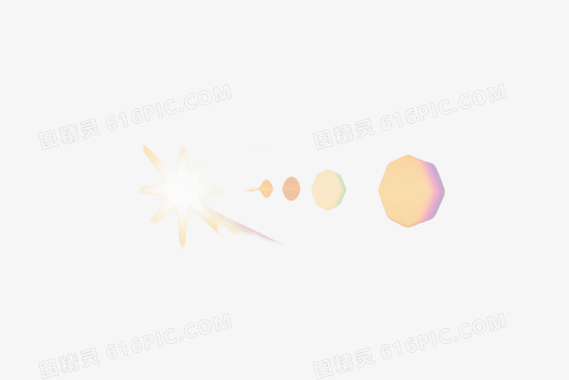 金橙光晕效果元素