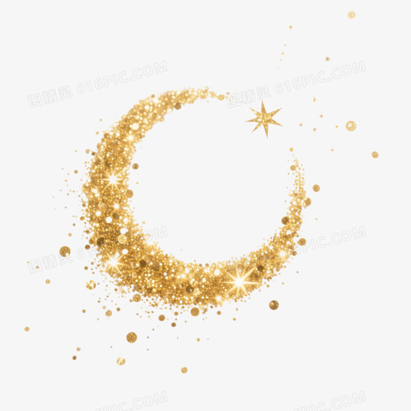 金色闪光粒子漂浮元素