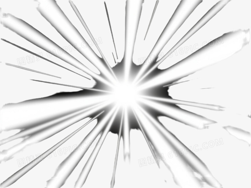 白色星芒爆发效果元素