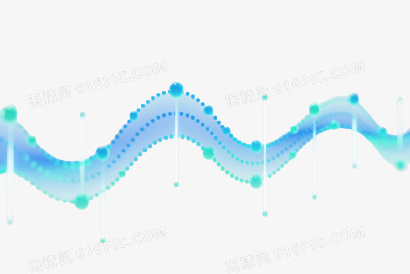 蓝绿渐变数据流漂浮元素