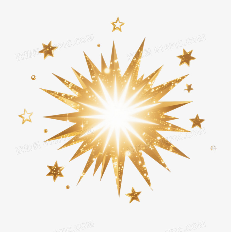 金色爆炸光效效果元素