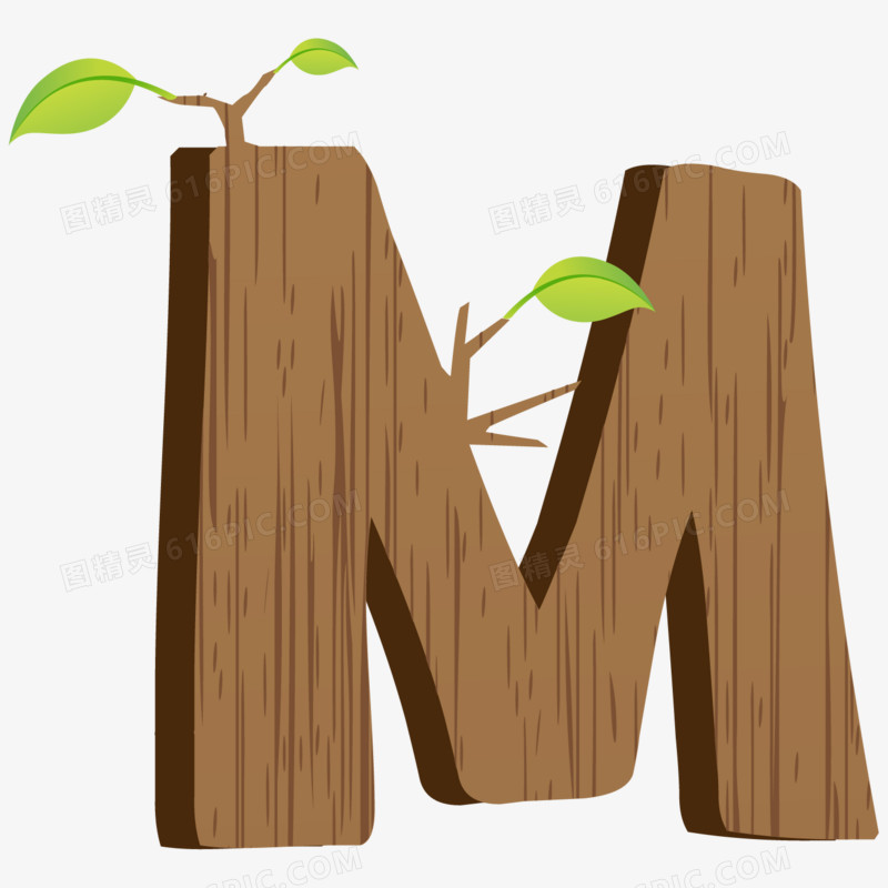 创意木制英文字母M