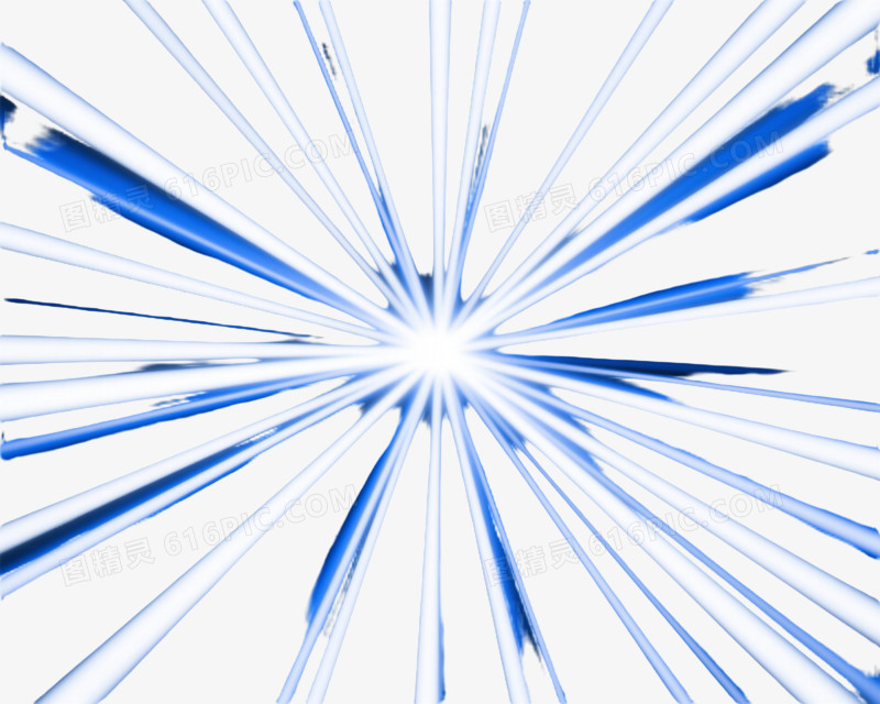 蓝白放射光束效果元素