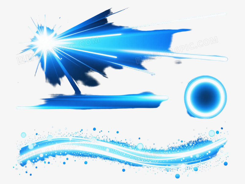 高饱和电光蓝光效元素