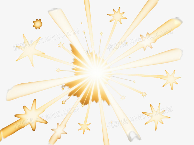 金色星芒光效效果元素