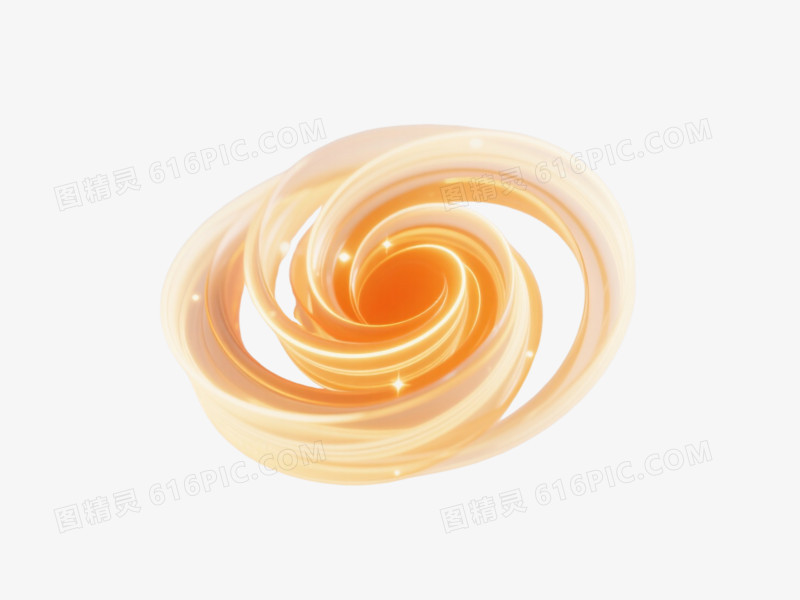 金色螺旋光带漂浮元素