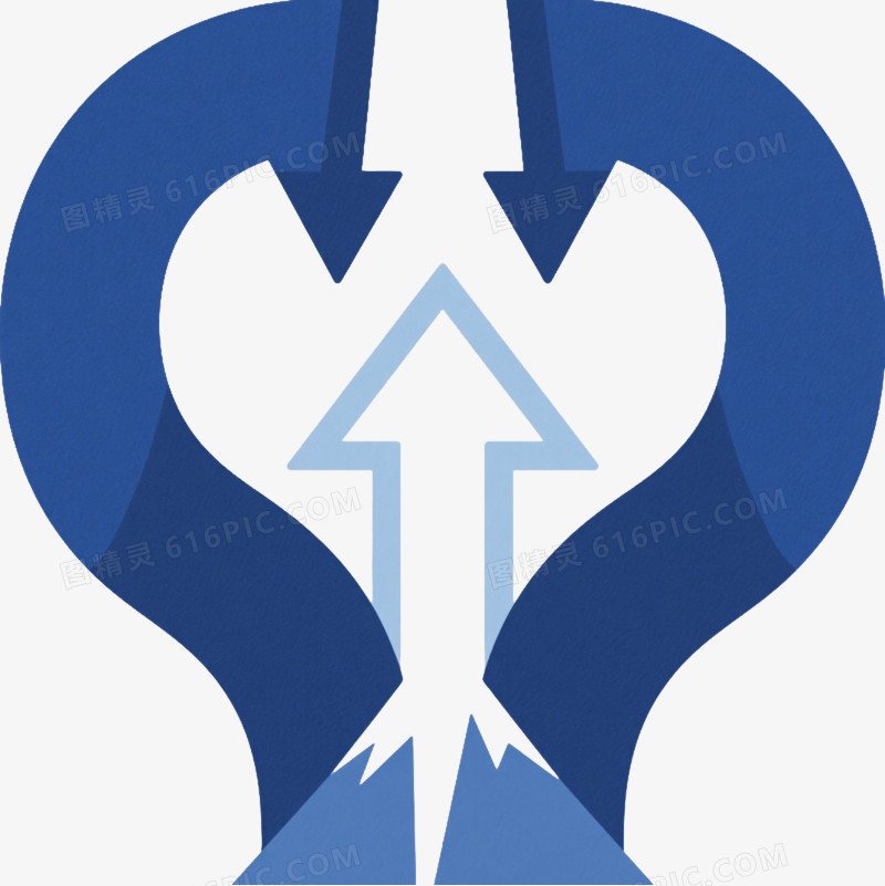 蓝白对称山峰箭头装饰图案