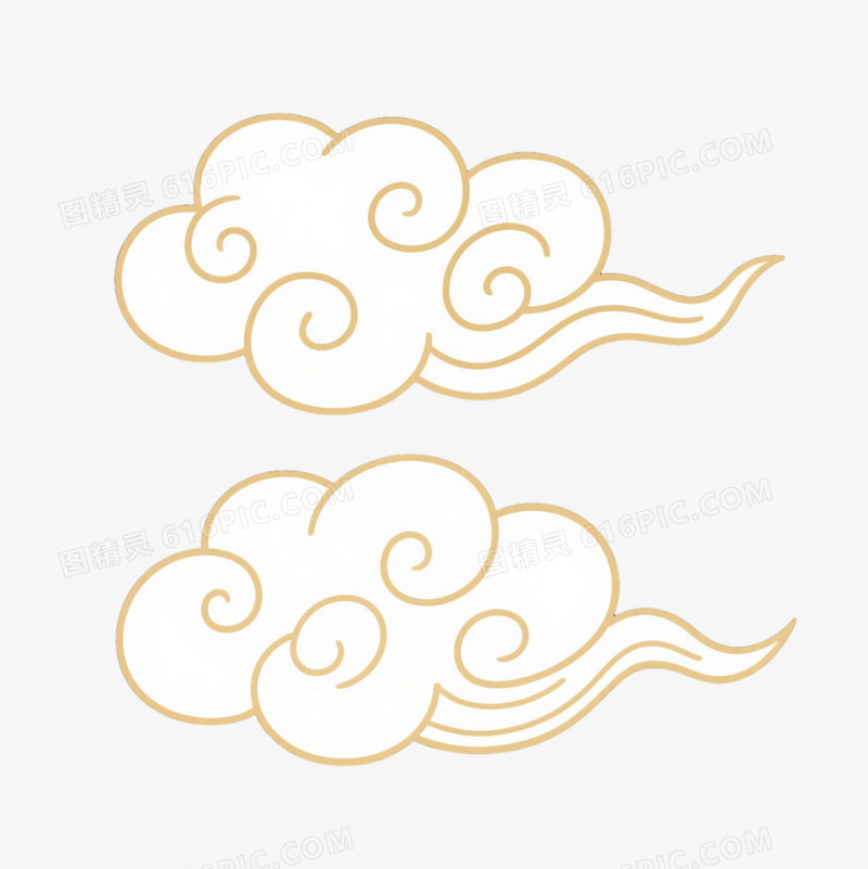 金色祥云传统中式装饰图案