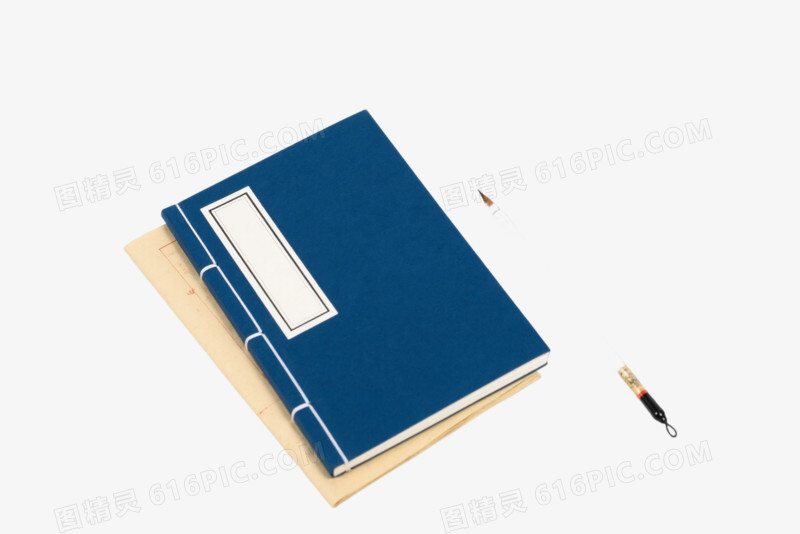 蓝壳笔记本水彩手绘元素