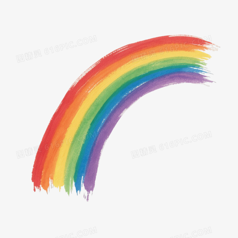 七彩手绘彩虹卡通手绘元素