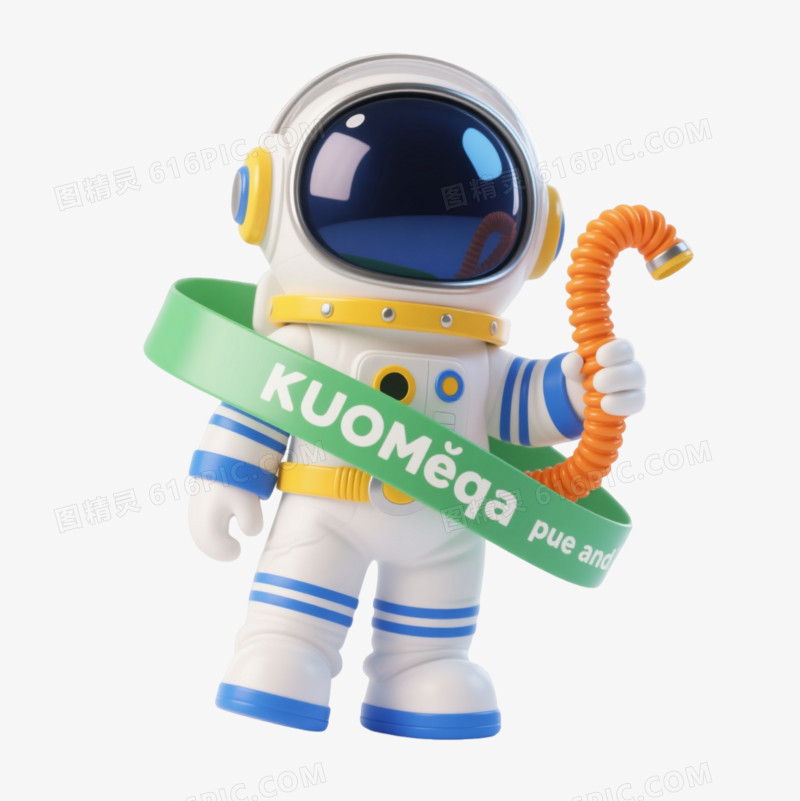 蓝白宇航员卡通手绘元素