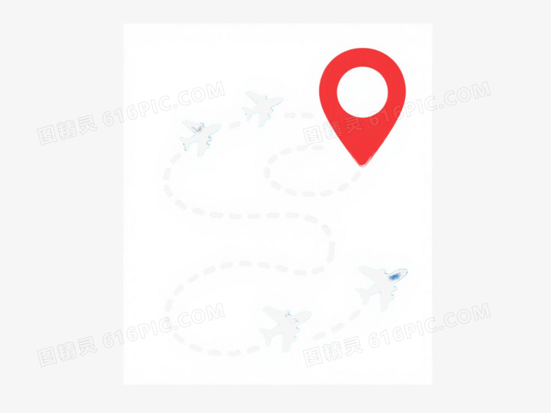 红蓝飞机轨迹漂浮元素