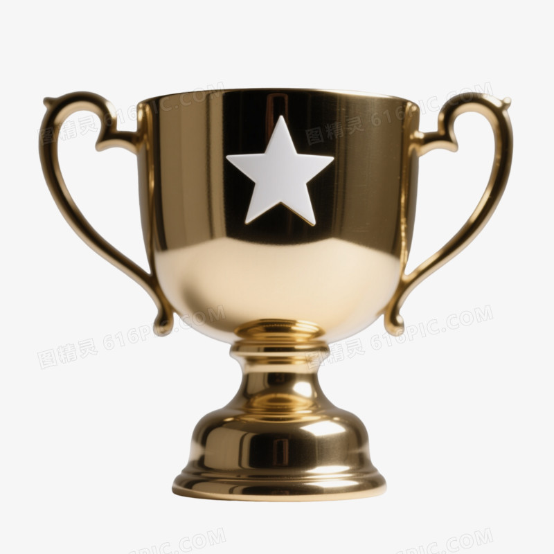 金色奖杯产品实物元素