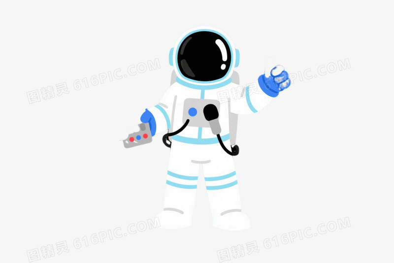 蓝星宇航员卡通手绘元素