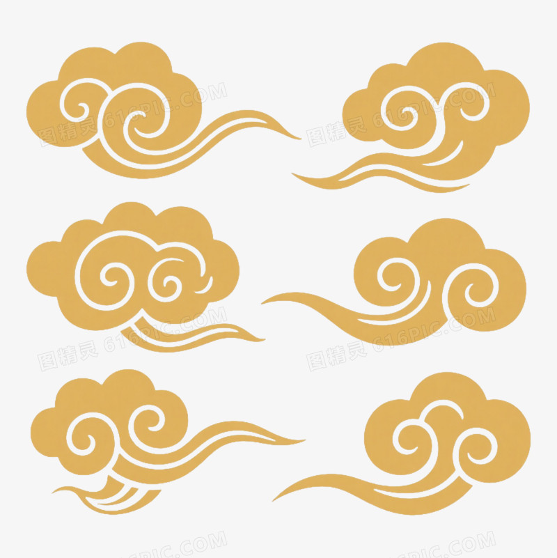 金色祥云传统中式装饰图案