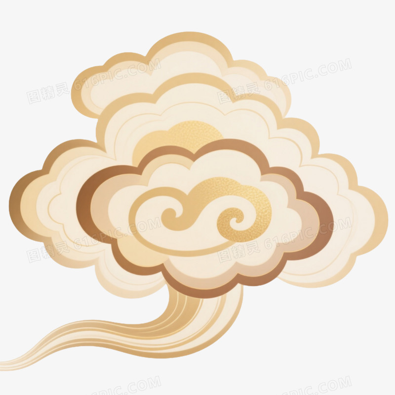 淡金米黄祥云纹装饰图案