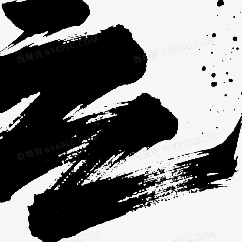 黑色粗犷笔刷效果元素