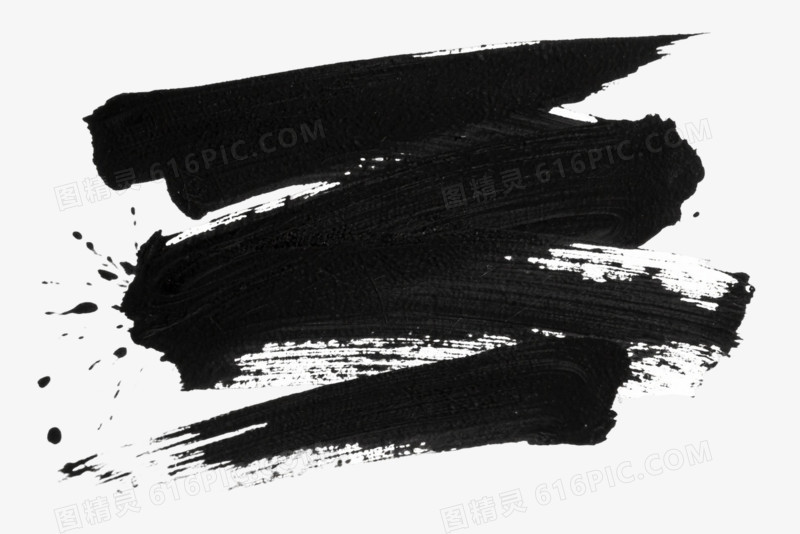 黑色粗犷笔刷效果元素
