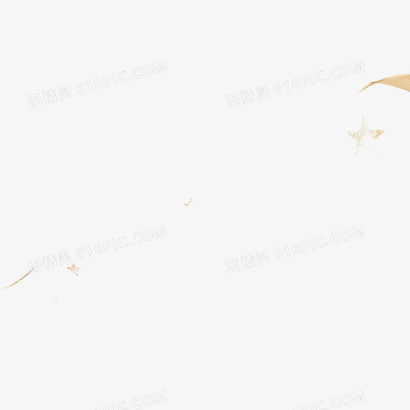 金色流线飘带漂浮元素