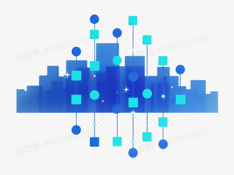 蓝青科技数据流漂浮元素