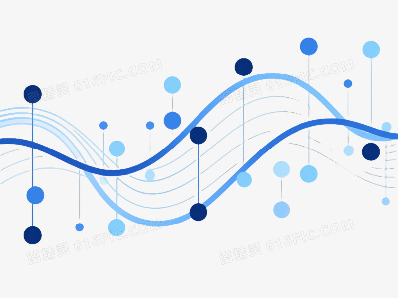 蓝渐变数据流科技感漂浮元素